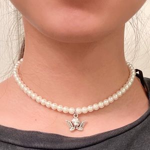 HANDMADE PEARL y2k cherub necklace👼
